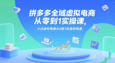 拼多多全域虚拟电商从零到1实操课，小白虚拟电商从0到1实操到精通-87创业网