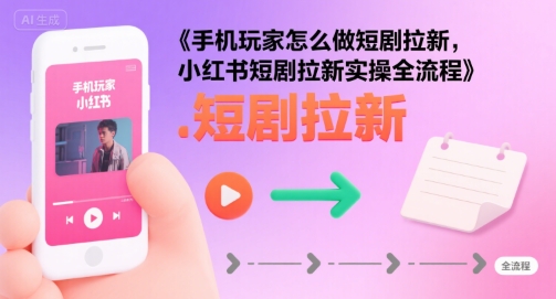 手机玩家怎么做短剧拉新，小红书短剧拉新实操全流程-87创业网
