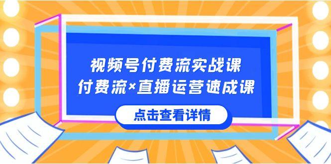 视频号付费流实战课，付费流×直播运营速成课，让你快速掌握视频号核心运营技能-87创业网