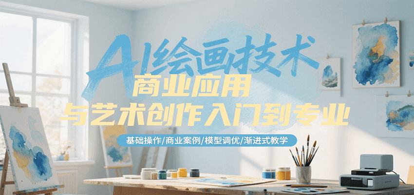 AI绘画技术商业应用与艺术创作入门到专业，基础操作/商业案例/模型调优/渐进式教学-87创业网