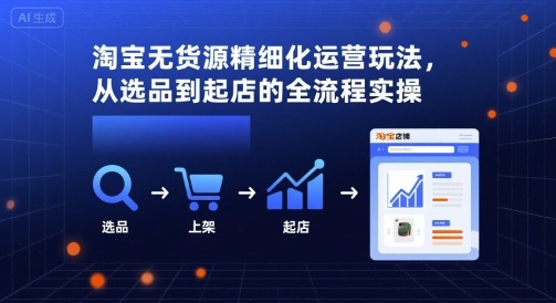 淘宝无货源精细化运营玩法，从选品到起店的全流程实操-87创业网