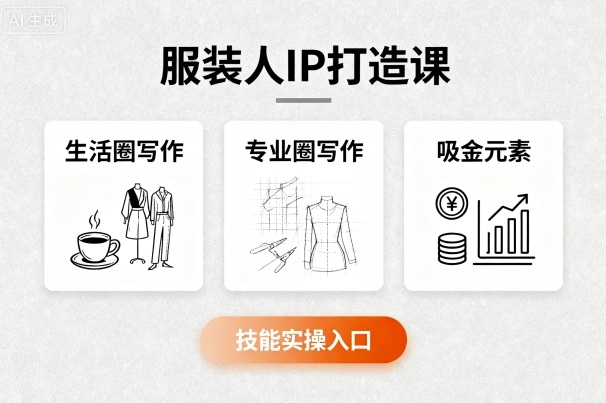 服装人IP打造课，文案创富+生活圈写作+专业圈写作+服装人专属+吸金元素+技能实操-87创业网