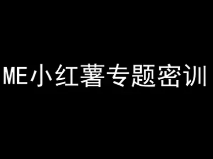 ME小红薯专题密训-小红书电商教程-87创业网