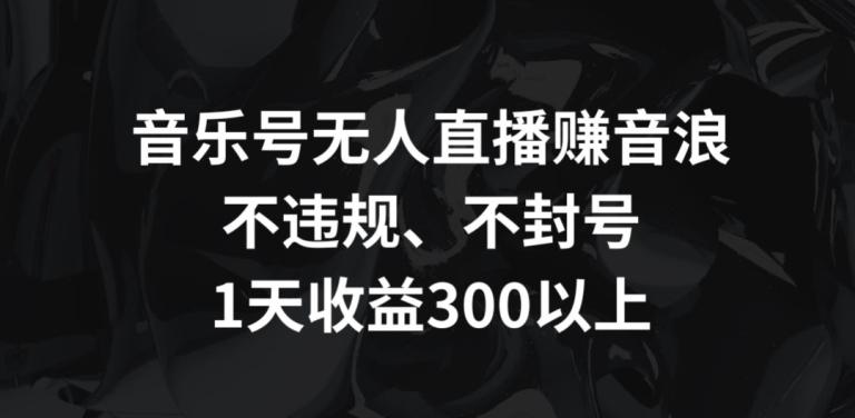 音乐号无人直播赚音浪，不违规、不封号，1天收益300+【揭秘】-87创业网