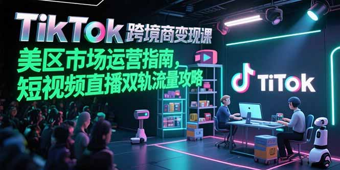 TikTok跨境电商变现课，美区市场运营指南，短视频直播双轨流量攻略-87创业网