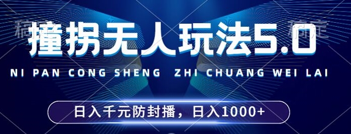 2024年撞拐无人玩法5.0，利用新的防封手法，稳定开播24小时无违规，单场日入1k【揭秘】-87创业网