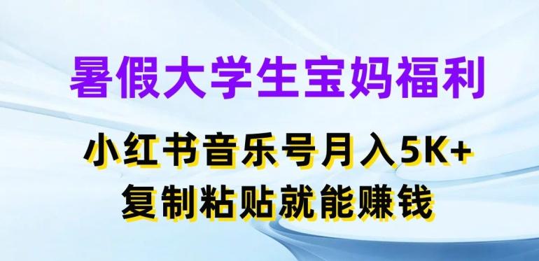 暑假大学生宝妈福利，小红书音乐号月入5000+，复制粘贴就能赚钱【揭秘】-87创业网