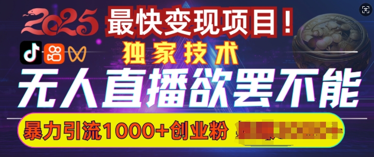 欲罢不能的无人直播引流，超暴力日引流1000+高质量精准创业粉-87创业网