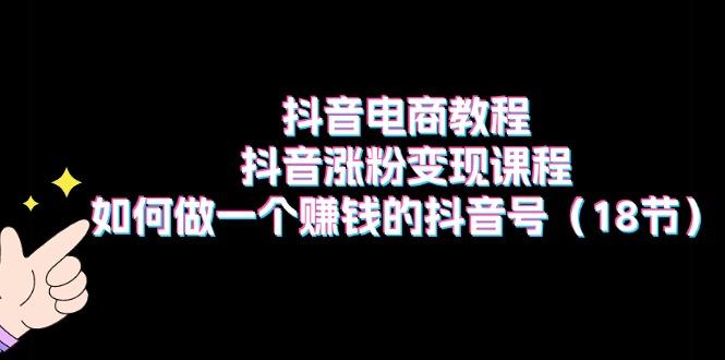 抖音电商教程：抖音涨粉变现课程：如何做一个赚钱的抖音号(18节-87创业网