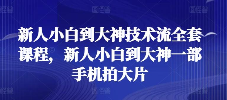 新人小白到大神技术流全套课程，新人小白到大神一部手机拍大片-87创业网