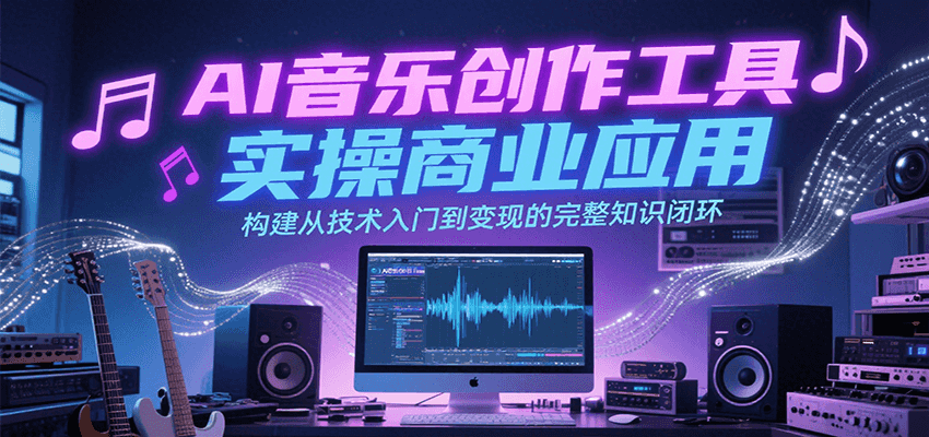 AI音乐创作工具实操商业应用，构建从技术入门到变现的完整知识闭环-87创业网