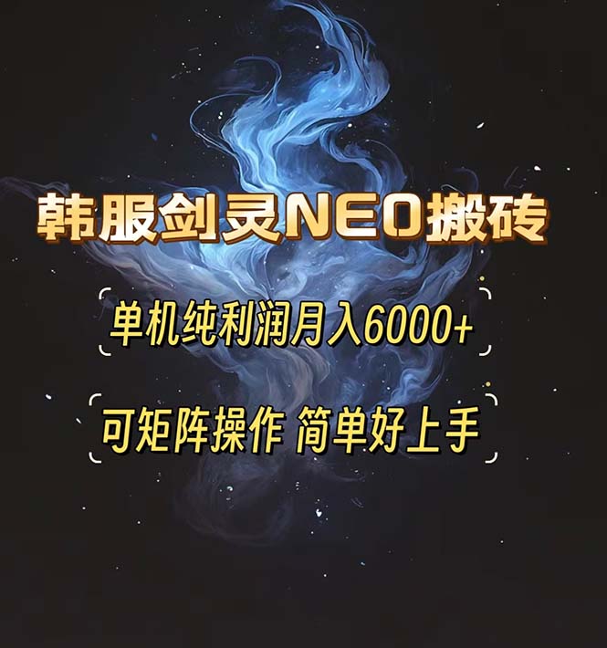 韩服剑灵NEO搬砖攻略，单机纯利润月入6000+ 可矩阵操作，简单好上手。-87创业网