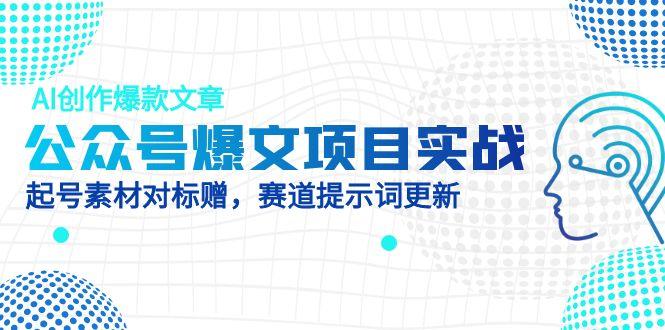 公众号爆文项目实战，AI创作爆款文章，起号素材对标赠(附赛道AI提示词-87创业网