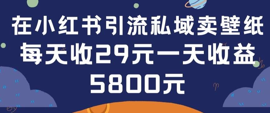 在小红书引流私域卖壁纸每张29元单日最高卖出200张(0-1搭建教程)【揭秘】-87创业网