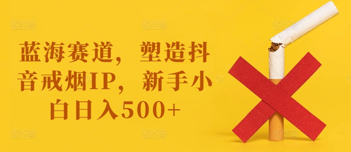 蓝海赛道，塑造抖音戒烟IP，新手小白日入500+【揭秘】-87创业网