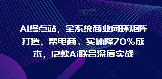 Ai终点站，全系统商业闭环矩阵打造，帮电商、实体降70%成本，12款Ai联合深度实战【0906更新】-87创业网