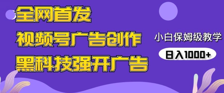 全网首发蝴蝶号广告创作，用AI做视频，黑科技强开广告，小白跟着做，日入1000+【揭秘】-87创业网