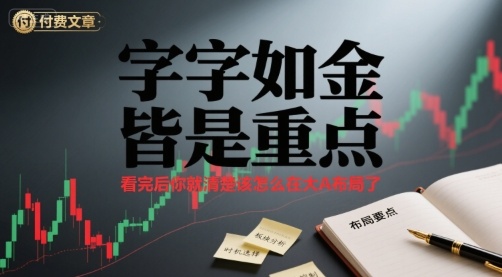 付费文章：字字如金 皆是重点， 看完后 你就清楚该怎么在大A布局了-87创业网