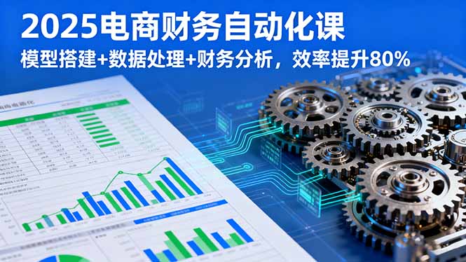 2025电商财务自动化课，模型搭建+数据处理+财务分析，效率提升80%-87创业网