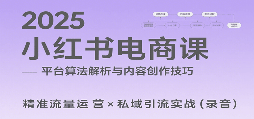 2025小红书电商课：解析算法，创作高转化内容，助力卖家获取流量实现变现(录音)-87创业网