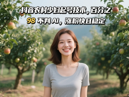 抖音农村少妇起号技术，百分之98不判AI，涨粉快且稳定-87创业网