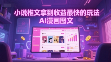 小说推文拿到收益最快的玩法，AI漫画图文-87创业网