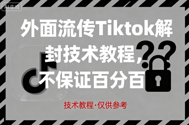 外面流传Tiktok解封技术教程，不保证百分百，具体自测-87创业网