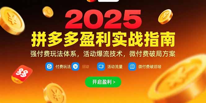 拼多多盈利实战指南，强付费玩法，活动爆流技术，微付费破局方案(更新7月-87创业网