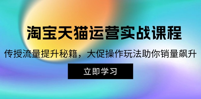 淘宝&天猫运营实战课程，传授流量提升秘籍，大促操作玩法助你销量飙升-87创业网