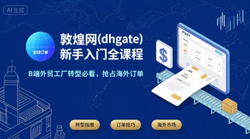 敦煌网(dhgate)新手入门全课程，B端外贸工厂转型必看，抢占海外订单-87创业网
