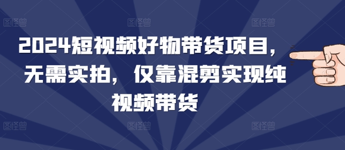 2024短视频好物带货项目，无需实拍，仅靠混剪实现纯视频带货-87创业网