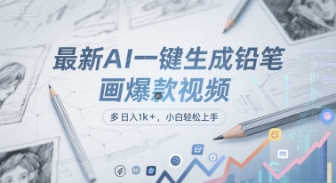 最新AI一键生成铅笔画爆款视频，多平台分发，日 入1k+，小白轻松上手【揭秘】-87创业网