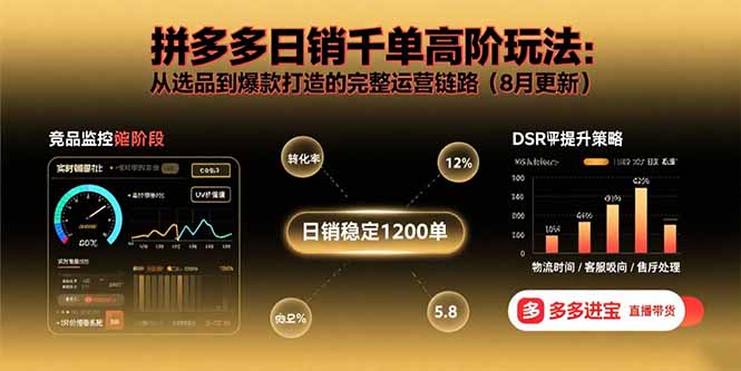 拼多多日销千单高阶玩法：从选品到爆款打造的完整运营链路(8月更新-87创业网