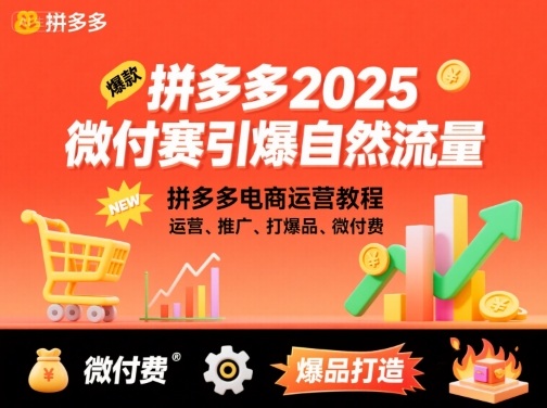 拼多多2025微付赛引爆自然流量，拼多多电商运营教程，运营、推广、打爆品、微付费-87创业网