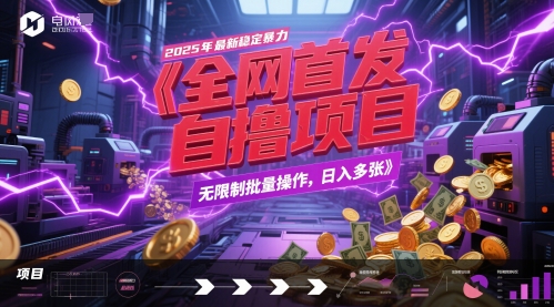 全网首发，2025年最新稳定暴力全自动自撸项目，无限制批量操作，日入多张【揭秘】-87创业网