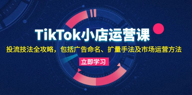 TikTok小店运营课：投流技法全攻略，包括广告命名 扩量手法及市场运营方法-87创业网