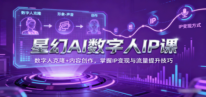 星幻AI数字人IP课，数字人克隆+内容创作，掌握IP变现与流量提升技巧-87创业网