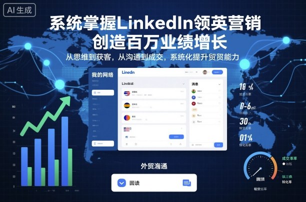 系统掌握LinkedIn领英营销，创造百万业绩增长，从思维到获客，从沟通到成交，系统化提升外贸能力-87创业网