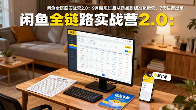 闲鱼全链路实战营2.0：9月新规过后从选品到标准化运营，7天快速出单-87创业网