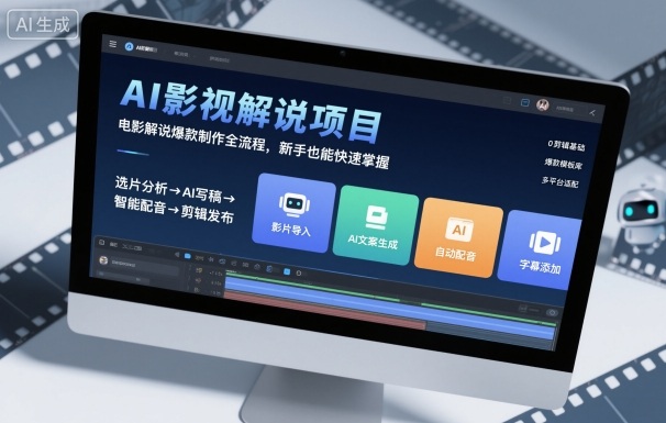 AI影视解说项目，电影解说爆款制作全流程，新手也能快速掌握-87创业网