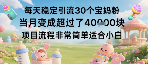 每天稳定引流30个宝妈粉当月变成超过了1W+项目流程非常简单适合小白-87创业网