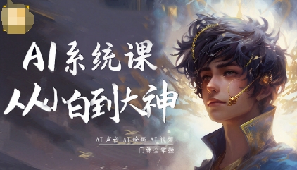 AI系统课程，从小白到大神系统学AI，AI声音-AI绘画-AI视频一门课全掌握-87创业网