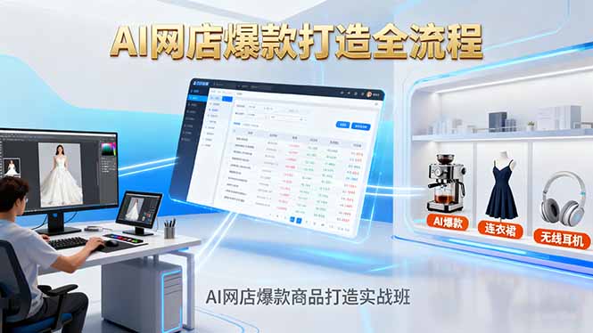 AI网店爆款商品打造实战班：AI技术实现商品图智能处理，快速搭建AI网店-87创业网