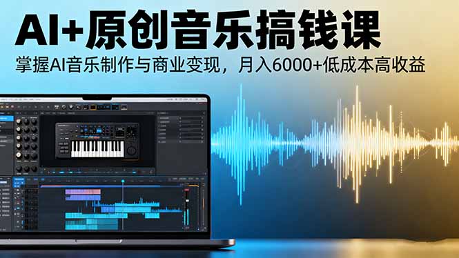 AI+原创音乐搞钱课：掌握AI音乐制作与商业变现，月入6000+低成本高收益-87创业网