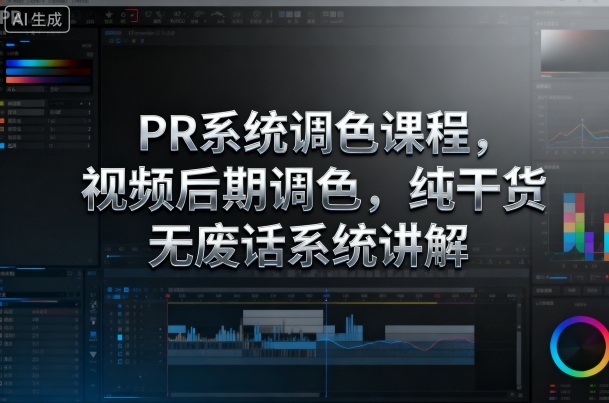 PR系统调色课程，视频后期调色，纯干货无废话系统讲解-87创业网