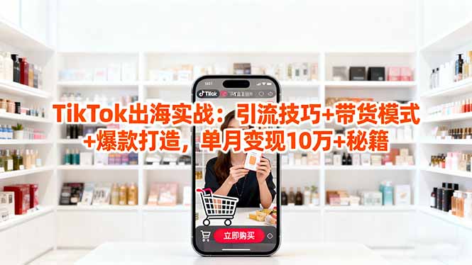 「TikTok出海实战」引流技巧+带货模式+爆款打造，单月变现10万+秘籍-87创业网