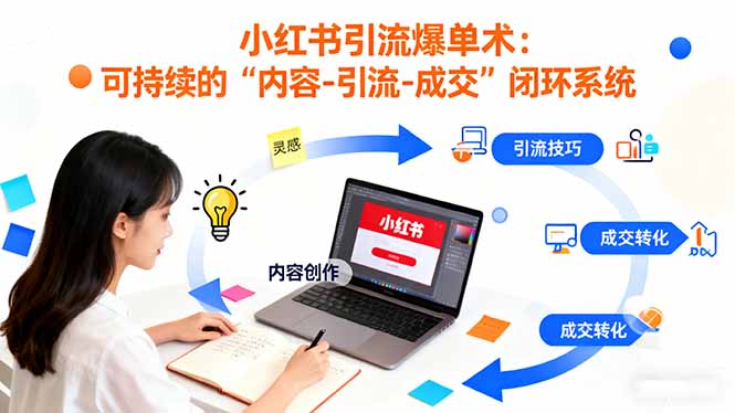 小红书引流爆单术：构建一套低成本 可持续的“内容-引流-成交”闭环系统-87创业网