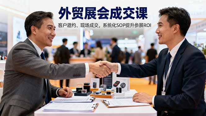 外贸展会成交课，含目标制定、客户邀约、现场成交，系统化SOP提升参展ROI-87创业网