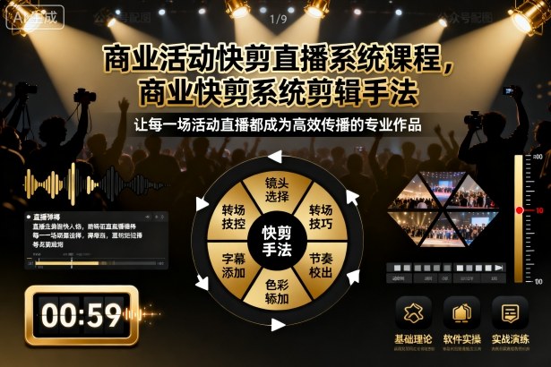 商业活动快剪直播系统课程，商业快剪系统剪辑手法-87创业网