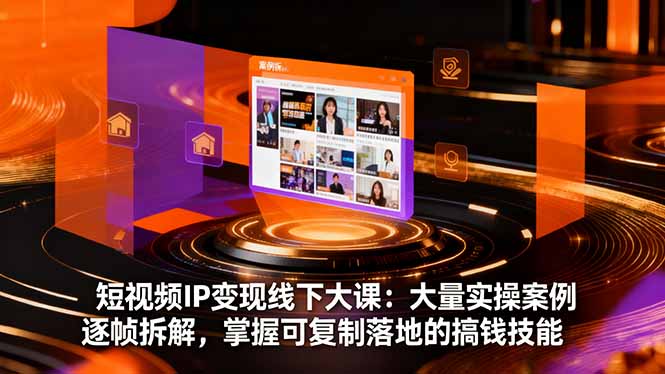 短视频IP变现线下大课：大量实操案例逐帧拆解，掌握可复制落地的搞钱技能-87创业网
